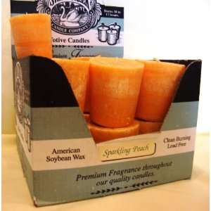  Sparkling Peach Scented Votive Candles By Swan Creek 