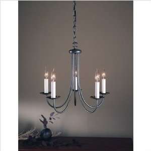  Five Light Chandelier with Simple Sweep Five Arms Finish 