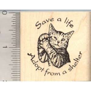  Save a life, Cat Rescue Rubber Stamp Arts, Crafts 