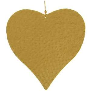  2.75 X 3 Hammered Heart Earrings In Gold with Matte 