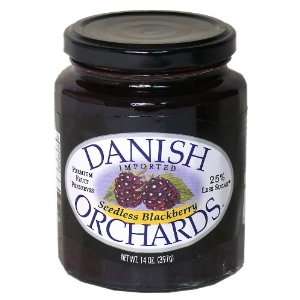 Danish Orchards Preserves, Seedless Blackberry, 14 Ounce  
