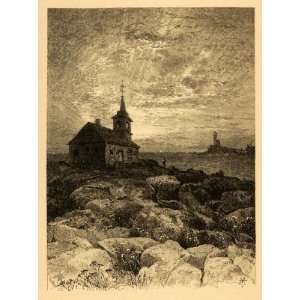  1881 Print Gosport Chapel Star Island Isles of Shoals New 