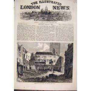  Demolition SaracenS Head Snow Hill Antique Print 1868 