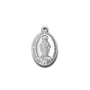 sterling silver HOLY MARY PRAY FOR US OVAL charm K 9 22  