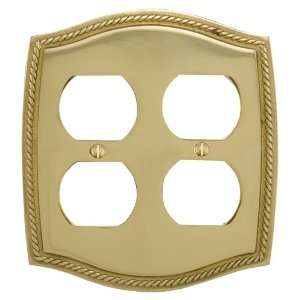  Solid Brass Georgian Design Double Duplex Outlet Cover 