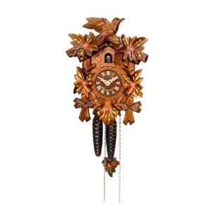  German Black Forest Cuckoo Clock   With Red Flowers
