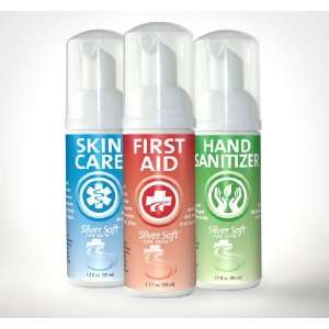 SilverSoft 3 Pack   First Aid Antiseptic, Hand Sanitizer & Skin Care 