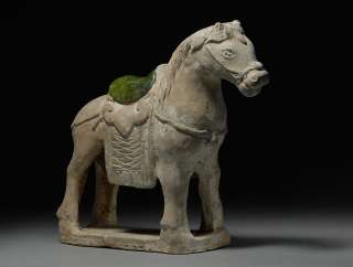 Ancient Chinese Ming Dynasty Horse Statue Pottery Figure  