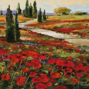 David Jackson 24W by 24H  Hills in Bloom I CANVAS Edge #6 1 1/4 