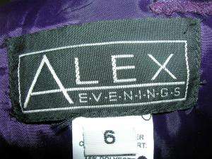 ALEX EVENINGS purple evening gown with beading 6 GREAT  