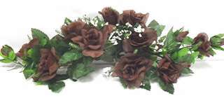 ROSE SWAG DARK CHOCOLATE BROWN Wedding Silk Centeripece Flowers Arch 