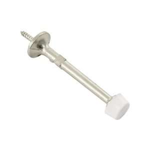 Plated Zinc Door Stop With White Rubber Bumper in Polished Nickel 