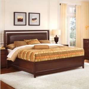  Bundle 53 Henley Leather Panel Bed in Russet Brown Cherry 