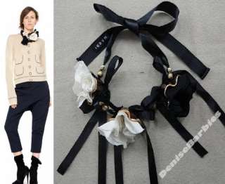 Marni Runway Collections Black and White Flowers Necklace Free 