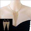 vtg antique gold gp rhinestone necklace earrings set  