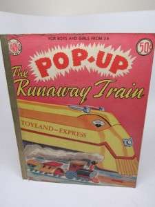   Theme Childs Vintage Book Pop Up Runaway Train Avon 1951 EXC  