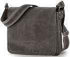 gray leather messenger bag  