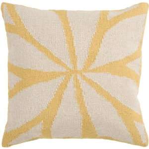   Yellow and Ivory Asterid Decorative Throw Pillow