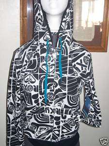 Womens/Jrs Roxy black/white logo/shapes hoodie new $40  