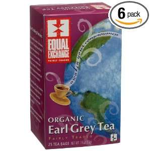 Equal Exchange Tea Earl Grey, 25 Count Box (Pack of 6)  