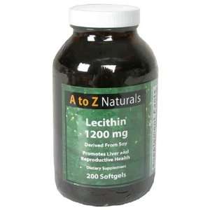  A to Z Naturals Lecithin, 1200 mg, Softgels , 200 