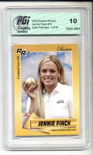 2003 Jennie Finch Gold Rookie Review PREMIERE card 1/99  