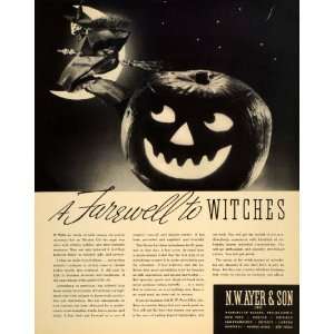 1934 Ad NW Ayer Sons Advertising Halloween Pumpkin   Original Print Ad 
