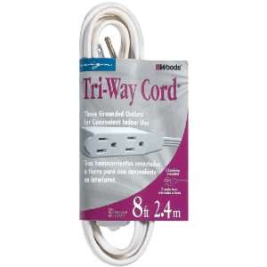  Woods 609 8 Foot Cube Extension Cord with Power Tap, White 