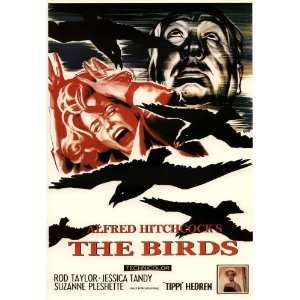 Movie Posters 27W by 39H  The Birds CANVAS Edge #5 3/4 L&R semi 
