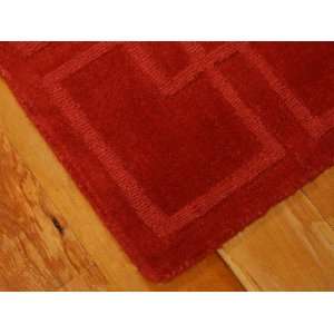   Loomed Wool Rug 6x9   Cranberry, Cotton Canvas Backing