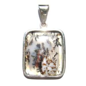  Genuine Dendritic Agate Sterling Silver Likeable Pendant 