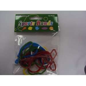  Sports Rubba Bandz Shaped Rubber Bands Bracelets 12pack 