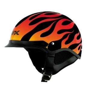  AFX FX 3 Beanie Flame Half Helmet Medium  Black 