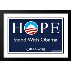  Barack Obama 20x26 Framed and Double Matted Hope, Stand 