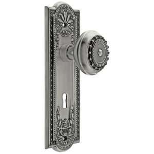   Design Mortise Lock Set With Matching Knobs in Antique Pewter. Home