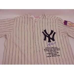  Autographed Yogi Berra NY Yankees white Mitchell and Ness 
