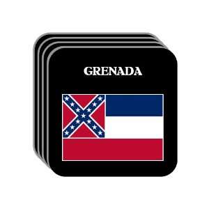  US State Flag   GRENADA, Mississippi (MS) Set of 4 Mini 