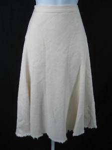 DEREK LAM White Cotton Ankle Length A Line Skirt Sz 8  