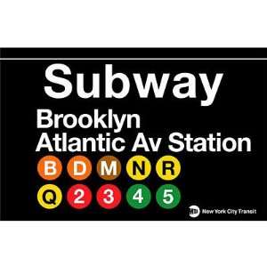  Brooklyn/Atlantic Ave Metal Subway Sign
