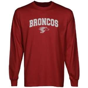  NCAA Santa Clara Broncos Cardinal Logo Arch Long Sleeve T 
