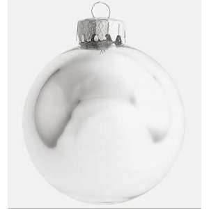   Pack Of 48 Shiny Silver Glass Ball Christmas Ornaments 3.25 #28454S