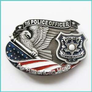  New American Hero Police Officer Belt Buckle 3D 045 
