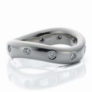   950 Platinum 5mm Diamond Wedding Bands Rings 1964   Size 5.5 Jewelry
