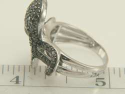 14k White Gold Black & White Diamond Octopus Ring  