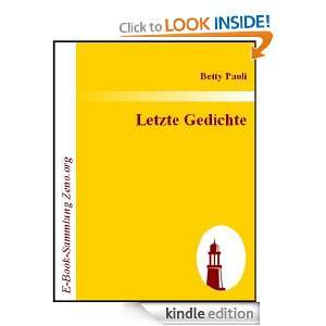   dem Nachlaß) (German Edition) Betty Paoli  Kindle Store