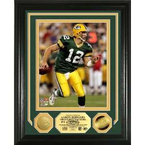 Aaron Rodgers Packers 24KT Gold Coin Photomint  Sports 