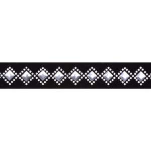  Rhinestone & Metal Diamond Iron On Trim Black 1 By The Yard 