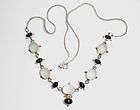 Sweet Sterling Silver ONYX SEA GLASS NECKLACE 20