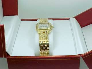 CARTIER Panther Ladies 18K Gold Factory Diamond Watch  