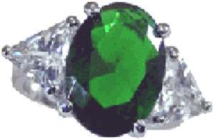 WHOLESALE 6 PIECE LOT SIMULATED EMERALD RHODIUM RP LADY RINGS 522